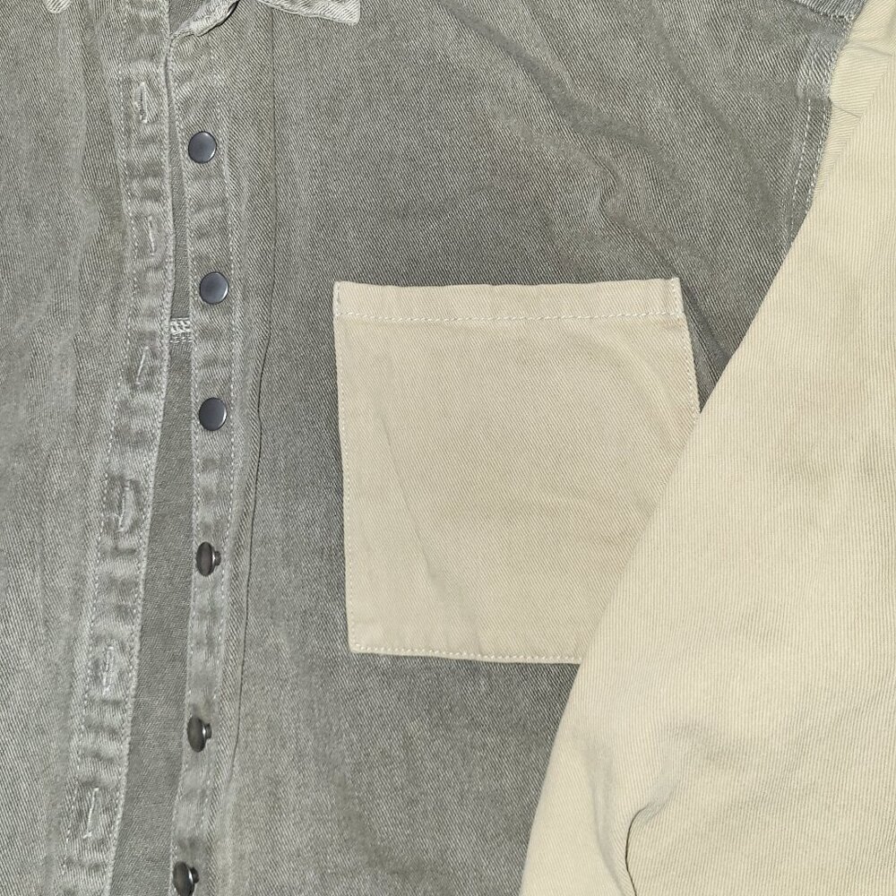 POL Oversized Cotton Patchwork Button Down Shacke… - image 7